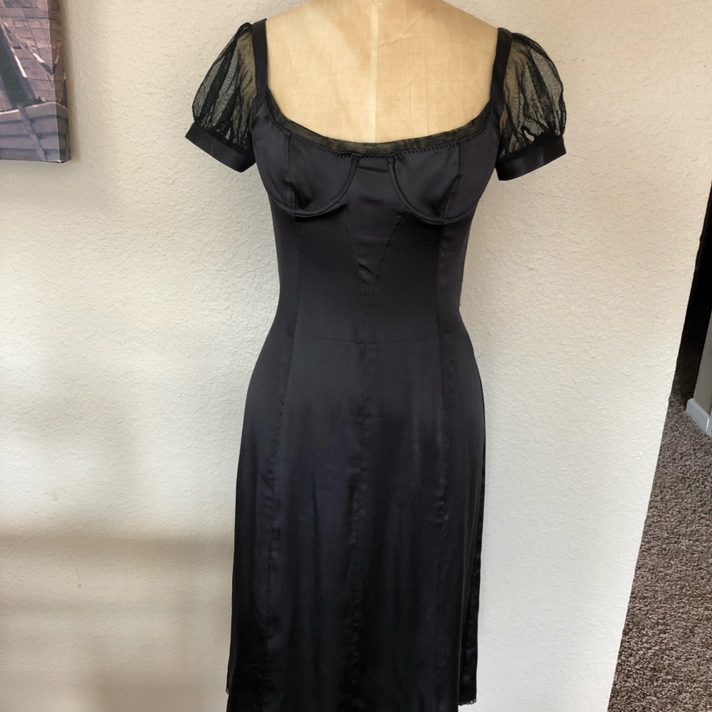 Dolce & Gabbana D&G Black Silk Corset Bra Dress